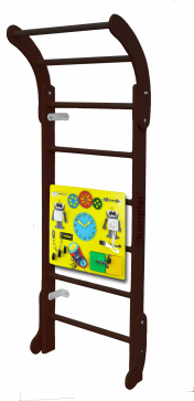 Шведская стенка Kampfer Baby Step Busyboard (№5 Шоколадный Бизиборд желтый) - 1